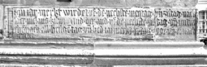 Alemannisch am Freiburger Münster: Inschrift mit Festlegung der Jahrmarktstermine (1403) Alemannisch am Freiburger Münster: Inschrift mit Festlegung der Jahrmarktstermine (1403)
